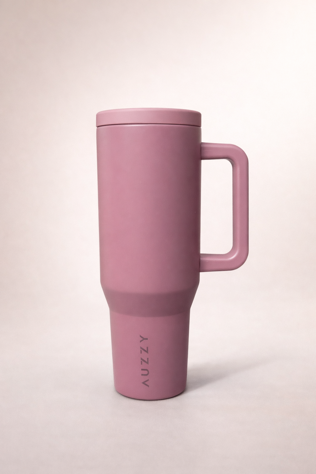 Mauve 40 oz Dual Handle Tumbler with Straw/ Auzzy